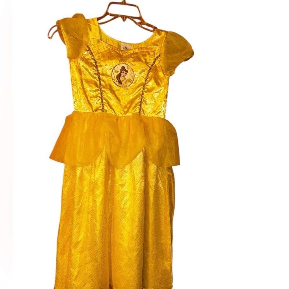 Disney parks princess Belle yellow glitter costume play dress 7/8